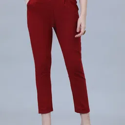 SHOOLIN Women Relaxed Straight Leg Mid-Rise Cotton Trousers-picture-35