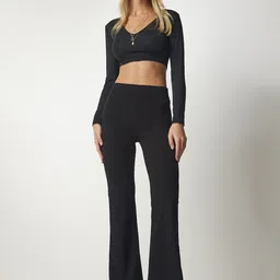 Happiness istanbul Women High-Rise Bootcut Trouser-picture-25