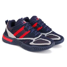 BERSACHE Men Navy Blue Woven Design Sneakers-picture-15