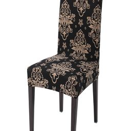HOKIPO Black & Brown Printed Stretchable Chair Covers-picture-16