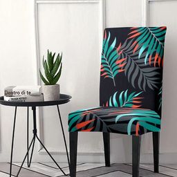 Cortina Black & Teal Printed Super Stretchable Chair Covers-picture-12