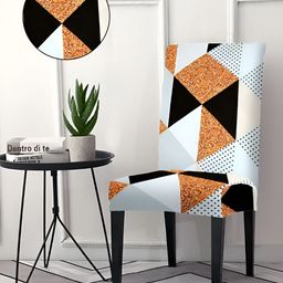 Aura Orange & Black Printed Chair Cover-picture-28