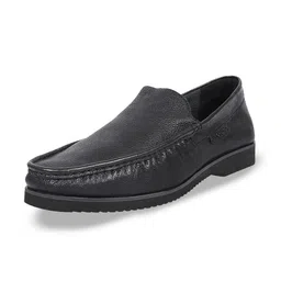 Hidesign Men Black Leather Loafers-image-97