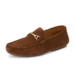 Egoss Men Textured Leather Loafers-picture-13