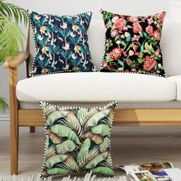BIANCA Set Of 3 Floral Digital Print Square Cushion Covers-picture-11
