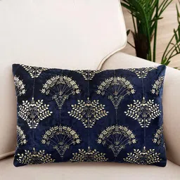 NISRAG HOME Blue Floral GULDASTA Velvet Cushion Covers-picture-15