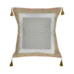 Lal Haveli White & Red Ethnic Motifs Square Cushion Cover-image-13