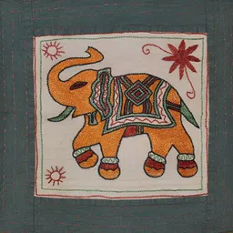 Lal Haveli Brown & White Ethnic Motifs Silk Square Cushion Cover-picture-14