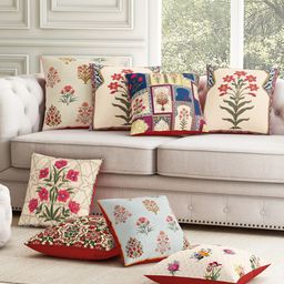SEJ by Nisha Gupta Unisex Pink Cushion Covers-picture-42