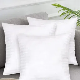 Clasiko Set Of 3 White Solid Square Cushion Fillers image 1