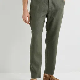 Koton Men Slim Fit Mid Rise Linen Formal Trousers-image-42