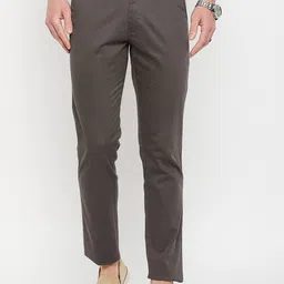 Duke Men Cotton Mid-Rise Slim Fit Trousers-image-86