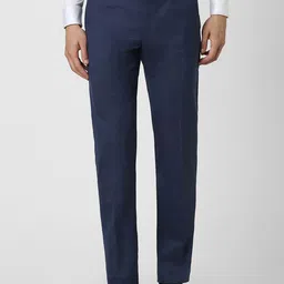 Peter England Men Slim Fit Mid Rise Formal Trousers-picture-42