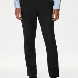 Marks & Spencer Men Slim Fit Mid-Rise Formal Trousers-picture-36