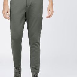 HIGHLANDER Men Olive Green Solid Slim Fit Trousers-picture-18