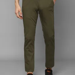 Allen Solly Men Olive Green Slim Fit Solid Trousers-picture-35