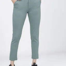 Tokyo Talkies Women Green Slim Fit Trousers-image-49