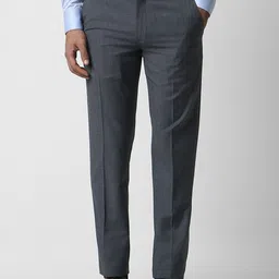 Van Heusen Men Textured Self Design Slim Fit Formal Trousers-image-32