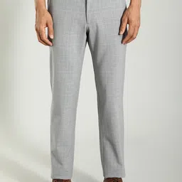 Indian Terrain Men Checked Brooklyn Slim Fit Checked Formal Trouser-picture-36