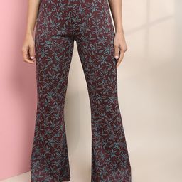 Tokyo Talkies Women Jacquard Bootcut Trouser-picture-13