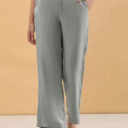 elleven Women Straight Fit Mid Rise Parallel Trousers-image-46