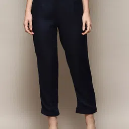 Biba Women Relaxed Straight Leg Straight Fit Cigarette Trousers-picture-28
