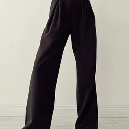 StyleCast Women Black Original Straight Fit Mid-Rise Plain Trousers-picture-15