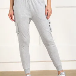 SHARKTRIBE Women Grey Melange Solid Jogger-image-32