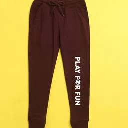 NUSYL Kids Burgundy Typography Printed Joggers-picture-55