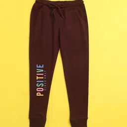 NUSYL Kids Burgundy printed Joggers image 1