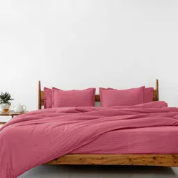 Sleeping Owls- because your sleep matters Pink Striped Patterned Pure Cotton 210 TC Double Queen Bedding Set-image-52