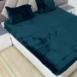 INDHOME LIFE Teal Green 210 TC Queen Bedsheet with 2 Pillow Covers-image-29