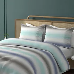 Boutique Living India Urban Geos Blue Striped Tencel 220TC King Bedsheet Set 2.74m x 2.74m-picture-11