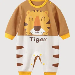 StyleCast Infant Boys Yellow Printed Cotton Rompers-picture-42