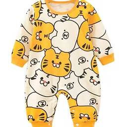 StyleCast Yellow Infant Boys Conversational printed Round Neck Cotton Rompers-picture-48