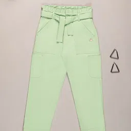 Purple United Kids Girls Cotton Regular Fit Trousers-picture-52