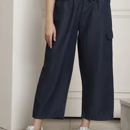 NEUDIS Women High-Rise Cotton Denim Cargos-image-11