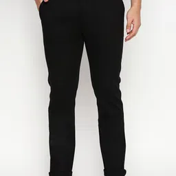 Basics Men Black Tapered Fit High-Rise Chinos Trousers-picture-10
