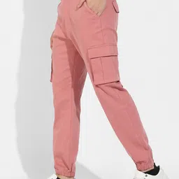 Campus Sutra Men Rust Relaxed Easy Wash Cotton Cargos Trousers-image-18