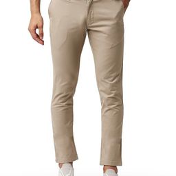 Basics Cotton Tapered Fit Plain Chinos Trousers-picture-43