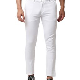Basics Men Mid-Rise Flat-Front Cotton Tapered Fit Chinos Trousers-picture-4