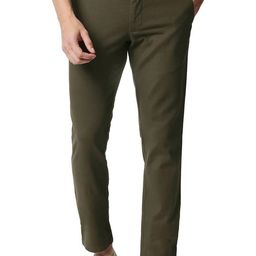 Basics Men Mid Rise Plain Cotton Tapered Fit Trousers-picture-24