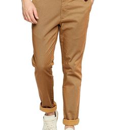Basics Men Tapered Fit Mid Rise Cotton Chinos Trousers-picture-5