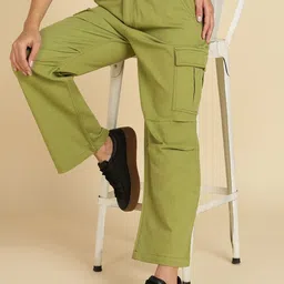 MONTREZ Women Mid-Rise Comfort Loose Fit Cargo-picture-33