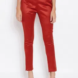 BAESD Women Smart Slim Fit Mid-Rise Pure Cotton Chinos Trousers-image-13