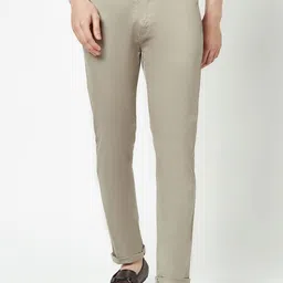 Crimsoune Club Men Textured Flat-Front Urban Slim Fit Chinos Trousers-picture-11