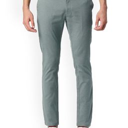Basics Men Slim Fit Checked Cotton Denim Chinos Trouser-picture-12
