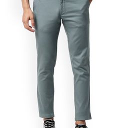 Basics Men Tapered Fit Cotton Stretch Trousers-picture-47