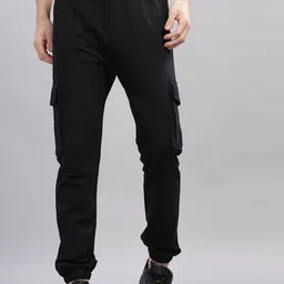 SILISOUL Men Regular Fit Knitted Cotton Cargo Joggers-image-26