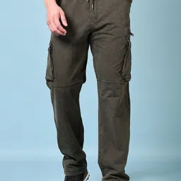 V-Mart Men Mid-Rise Regular Fit Cotton Cargos-image-96